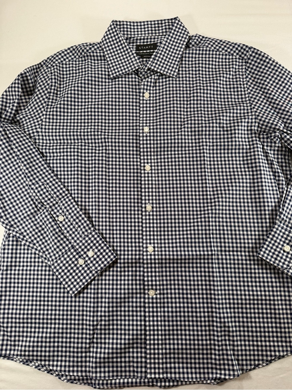 Stantt Blue Checker Dress Shirt, Broome Fit
